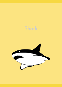 Monochrome shark2 on yellow