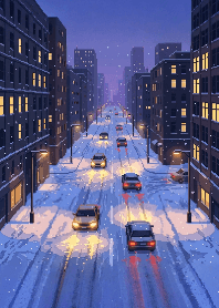 Snowy Pixel Night