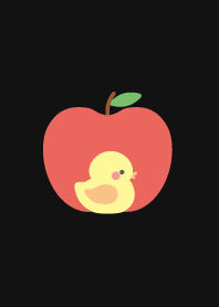 Tema de pato de borracha amarelo e maçã