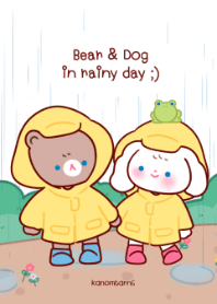Bear and dog in rainy day ;)