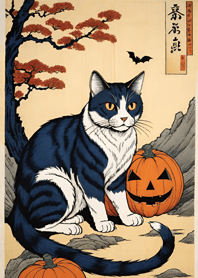 Ukiyo-e - Halloween cat 9d2CCb