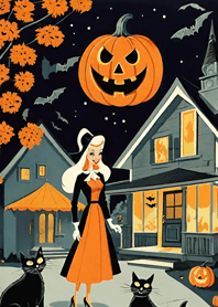 Ukiyo-e - Halloween cat F0C1A0