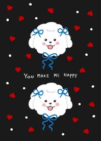 Dog you and me happy minimal cute black