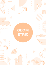 Geometric Flat White Peach Orange