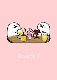 게으른 물개˙와인을 마시다!(분홍색)