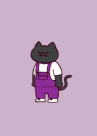 Overalls black cat.(dusty colors08)