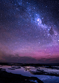 mysterious purple starry sky