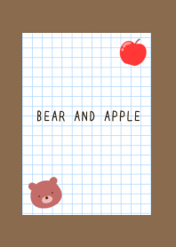 BEAR AND APPLE GRAPH PAPER-BROWN