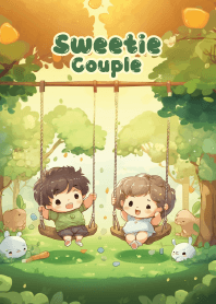 sweetie couple playing swing
