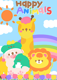 Happy animals rainbow