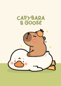 Capybara with goose cute : green!