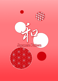 Red Japanese pattern and round