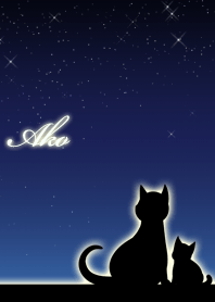 あこ★猫の親子と夜空