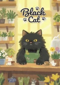 Cute lucky black cat theme 64