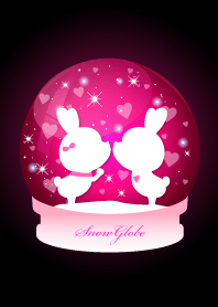 Snow globe HEART LOVE THEME -PINK-