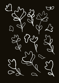 White flower-black
