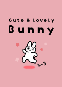 Cute & lovely bunny / Simple pink