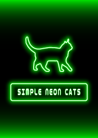 シンプルな猫ネオン :グリーン