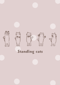Standing cats -smoky pink- dot