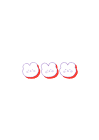 simple rabbit : red & white (red3)