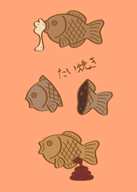 咬一口鯛魚燒哦！(淺橘色)
