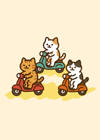 愛騎車的貓咪-淺黃色