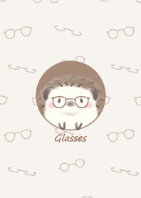 Hedgehog and Glasses -brown-