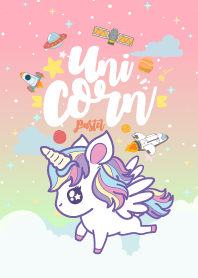 Unicorn Galaxy Love Peach Pastel