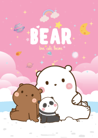 Three Bears Seaside Cute Pink