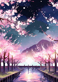 美しい夜桜の着せかえ#665