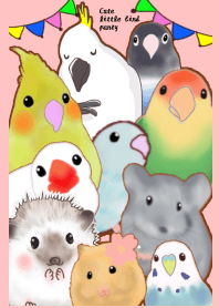 Cute little bird party インコとオウム