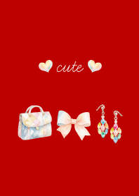 cute accessories on red &am...