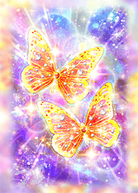 Golden butterflies of fortune and love