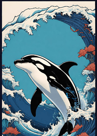 Whale Ukiyo-e 3hulg