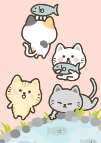 Cats theme cherry-blossom color w ver