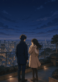 Winter Cityscape Night Breeze