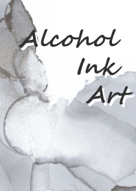 Alcohol ink art, "silver"