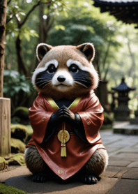HAPPY RACCOON DOG/prayer