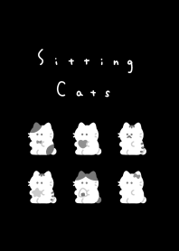 6 Sitting Cats(NoLine)/black MC