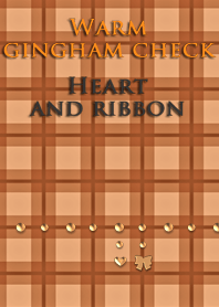 Warm gingham check(Heart and ribbon)