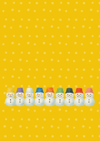 Colorful Snowman01 on yellow