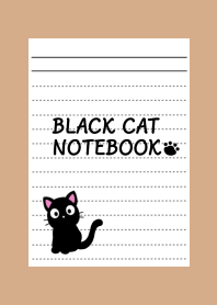 BLACK CAT NOTEBOOK-LIGHT BROWN