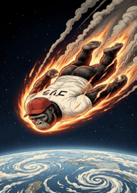 Burning Gorilla Falling to Earth