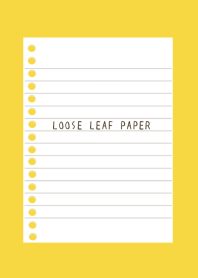 LOOSE LEAF PAPER/YELLOW/VERMILION
