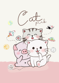 แมวกับหมู ธีมชมพู