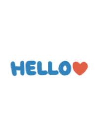 HELLO!/White and red hearts.