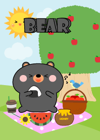 Happy Black Bear Picnic Theme
