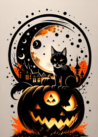 halloween cat E48683