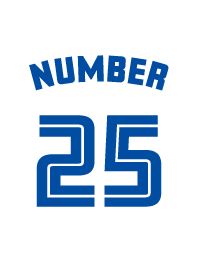 Number 25 White x blue version