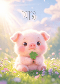 Kawaii Pig & Clover Leaf